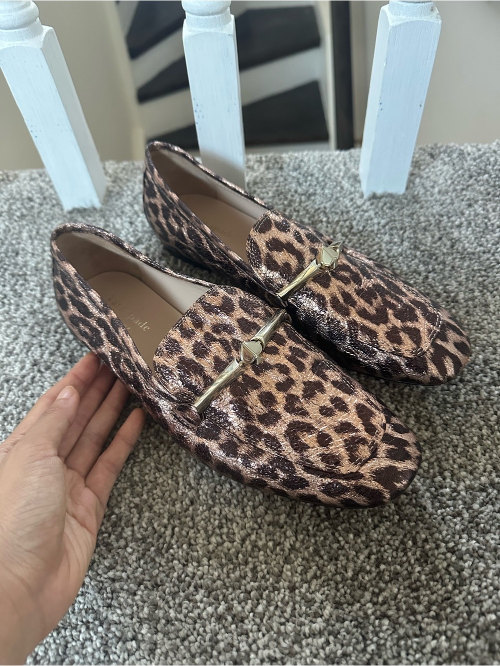 Kate Spade Leopard Print Women’s Loafers with Gold Accent